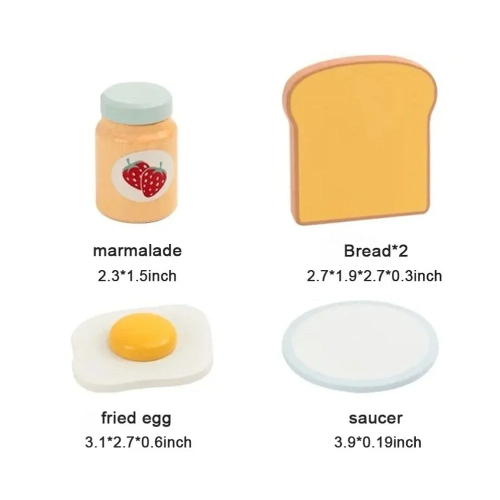 Wooden Toy-Pop‎ up Toaster Play Kitchen Playset (11 pieces)
